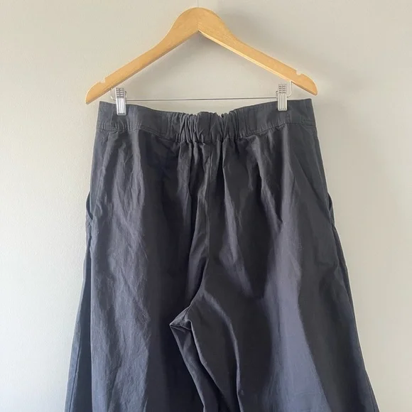 by Anthropologie | Black Cotton Wide-Leg Trouser Office Capsule Wardrobe 16 Tall - Picture 6 of 8